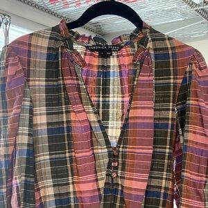 Veronica Beard women’s plaid dress in Pink, olive and Blue